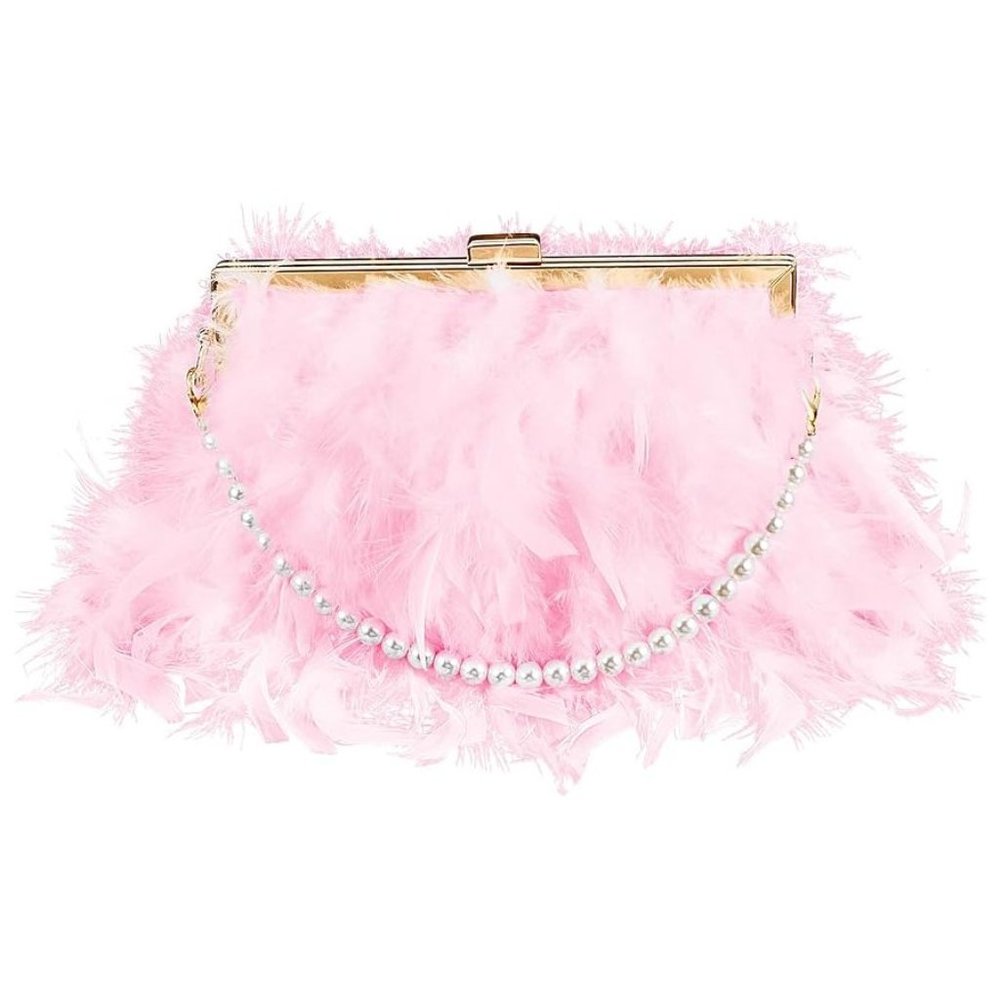 NWT Beautiful Matching Barbie Pink Feather Bustier Purse Shoes Sweater Set - Picture 5 of 14
